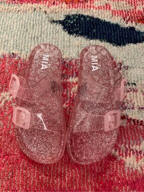 MIA Girls Sparkle Pink Jelly Slide Sandals